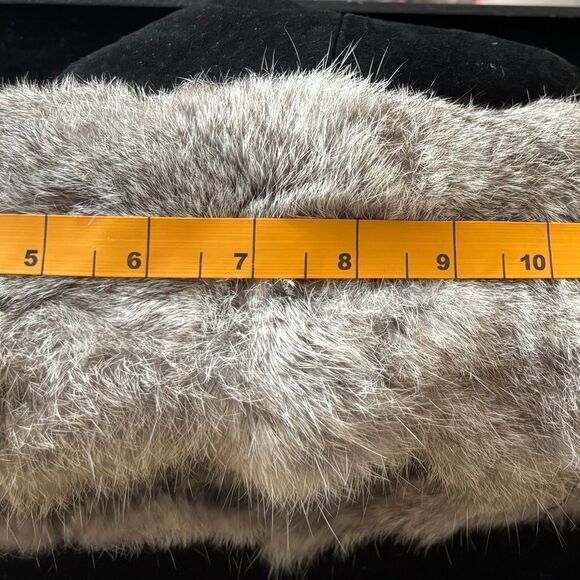 REAL RABBIT FUR HAT skully cap rare head piece accessory beanie scarf unisex - Picture 12 of 13